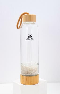 Clear quartz crystal balance water bottle